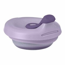 b.box fill+feed Silicone bowl with a lid for feeding babies and children peony