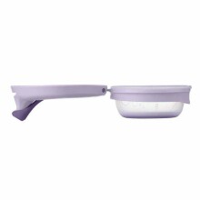 b.box fill+feed Silicone bowl with a lid for feeding babies and children peony