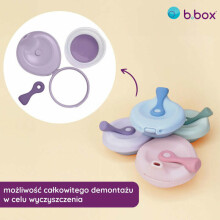 b.box fill+feed Silicone bowl with a lid for feeding babies and children peony