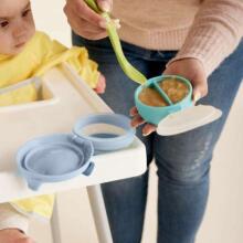 b.box fill+feed Silicone bowl with a lid for feeding babies and children sage