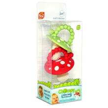 Speech therapy teether RaZbaby baby mushroom for teething, 2 pcs.red and green