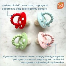 Speech therapy teether RaZbaby baby mushroom for teething, 2 pcs.red and pink