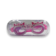 Aqua2ude Children's anti-fog swimming goggles – Cat swimming goggles for the swimming pool, pink Age: 3+