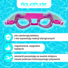 Aqua2ude Children's anti-fog swimming goggles - Seahorse swimming goggles for the swimming pool, pink Age: 3+