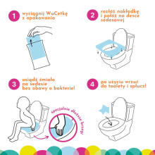 WuCetki Disposable paper toilet seat pads with comfortable XXL edges for children and adults 10 pcs.