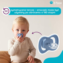 b.box pacifier for newborns and infants twin pack – symmetrical silicone pacifier 6 months+, Ocean/Sky