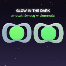 b.box pacifier for newborns and infants twin pack Glow in the dark – symmetrical silicone pacifier 6 months +, Sky/Sage