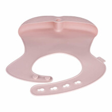 b.box Roll-up silicone bib with an open pocket - a soft bib for children and babies, Blush
