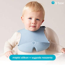 b.box Roll-up silicone bib with an open pocket - a soft bib for children and babies, Ocean