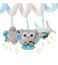 Plīša spirāle OWLS blue 4BABY OB07 Play&amp;Edu