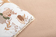 COTTON-MUSLIN SET PACK. THE WOLF AND FRIENDS BEIGE