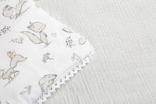 COTTON-MUSLIN SET PACK. FOREST FOXES GRAY