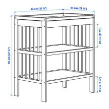 Made in Sweden Gulliver Art.195.061.13 Комплект:Деревянная детская кроватка 120x60см+пеленальный столик