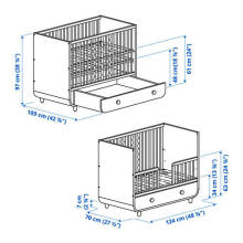 Made in Sweden Myllra Art.895.061.24 White  Комплект: детская кроватка с ящиком+комод
