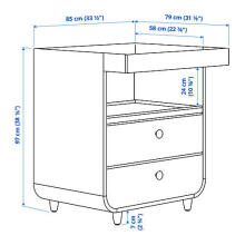 Made in Sweden Myllra Art.895.061.24 White Komplekts:bērnu gultiņa ar atvilktni+kumode