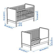 Made in Sweden Alksvard Art.795.161.33  Комплект:Деревянная детская кроватка 120x60см+комод