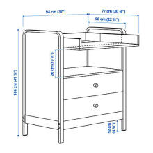 Made in Sweden Alksvard Art.795.161.33  Комплект:Деревянная детская кроватка 120x60см+комод