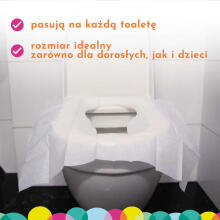 WuCetki Disposable paper toilet seat pads with comfortable XXL edges for children and adults 6 pcs.