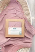 HOODED SWADDLE BLANKET 100% BAMBOO GIFT PINK