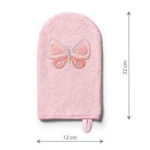 347/07 Bamboo baby wash mitt NATURAL BAMBOO PINK