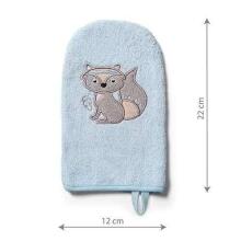 347/08 Bamboo baby wash mitt NATURAL BAMBOO BLUE