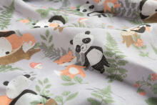 MUSLIN WRAP PANDA AND FOX 120X120 CM