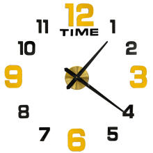 Ikonka Art.KX3518 Sticker wall clock 100-120 cm black gold