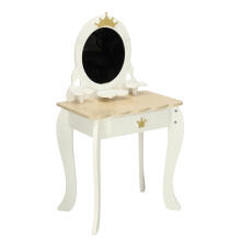 Ikonka Art.KX3775 Children's wooden dressing table with accessories white