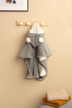 CAR SEAT PONCHO GREY PLUSH