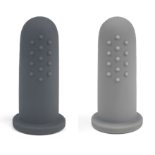 Little Eater Art. brush02 Grey/Light Grey Silicone toothbrush - finger brush 2pcs.