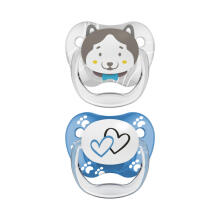 PV22015 PreVent PRINTED SHIELD Pacifier - Stage 2, Boy Animal Faces, 2-Pack