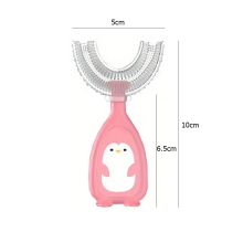 Bebe Basic Kids U-Shaped Toothbrush Art.h01 Col.Pink formos dantų šepetėlis