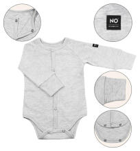 La Bebe™ NO Baby Body Art.184103 Grey  Бодик из 100% мягкого  хлопка с длинным рукавом