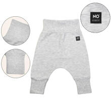 La Bebe™ NO Baby Pants Art.184105 Grey Zīdaiņu bikses ar plato jostu bez pēdiņam no kokvilnas