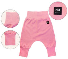 La Bebe™ NO Baby Pants Art.184106 Pink Zīdaiņu bikses ar plato jostu bez pēdiņam no kokvilnas