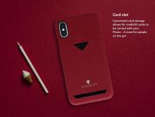 VixFox Card Slot Back Shell for Samsung S9 ruby red