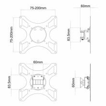 Sbox Full Motion Flat Screen LED TV Mount 19"-43" 25kg LCD-2900B