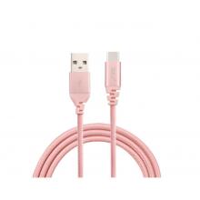 Tellur Data cable, USB to Type-C, made with Kevlar, 3A, 1m rose gold