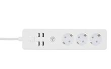 Tellur WiFi Power Strip, 3 Outlets, 4*USB 4A, 2200W, 10A, 1.8m