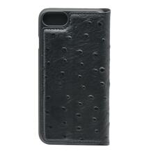 Tellur Book case Ostrich Genuine Leather for iPhone 7 black