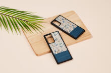 MAN&WOOD case for Galaxy Note 20 blue flower black