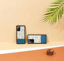 MAN&WOOD case for Galaxy Note 20 blue flower black