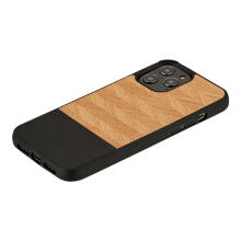 MAN&WOOD case for iPhone 12/12 Pro herringbone nero black