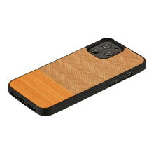 MAN&WOOD case for iPhone 12/12 Pro herringbone arancia black