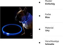 KABB LED Collar for Dogs and Cats Blue