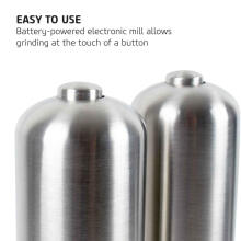 Salter 7722 SSTURA Stainless Steel Electronic Salt & Pepper Mill Set