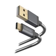 Hama 00173636 Metal Charging/Data Cable, USB Type-C 1.5m anthracite