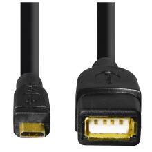 Hama 00173892 USB 2.0 Adapter Cable, OTG micro B plug - A socket 15cm black