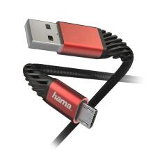 Hama 00187216 Extreme Charging/Data Cable, USB-A - Micro-USB 1.5m Black/Red