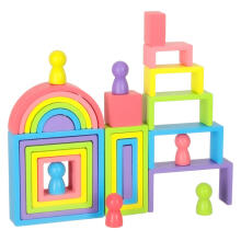 Ikonka Art.KX3508 Rainbow montessori educational wooden blocks